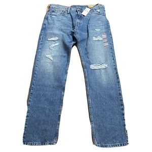 Levi's 502 Regular Taper Warp Distressed ￼Stretch  Jeans Men's Sz 33x32 NWTS